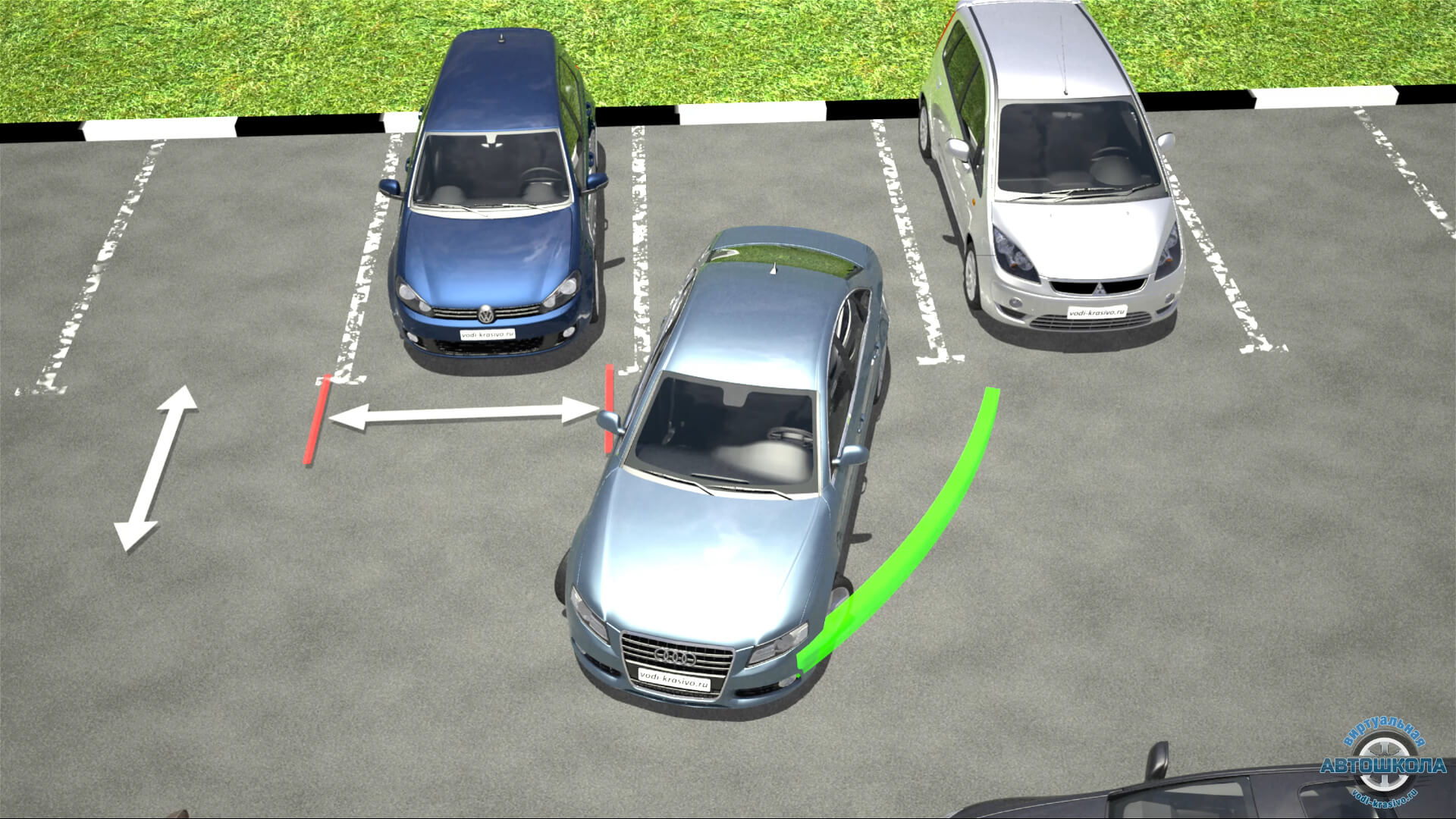 Правильные авто. Парковка задним ходом в городе. Заезд в бокс задним ходом в городе. Ориентиры для парковки. Заезд на парковку задним ходом в городе.